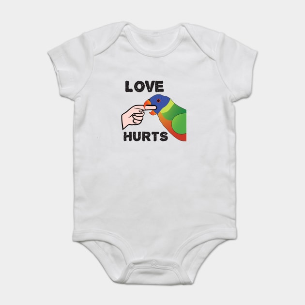 Love Hurts - Rainbow Lorikeet Parrot Baby Bodysuit by Einstein Parrot